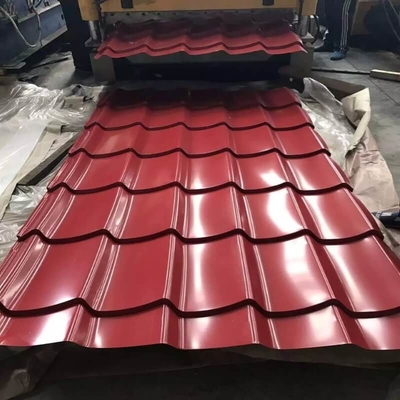 Rood van ISO 9001 schilderde pre Ijzerbladen 610mm Gekleurd Golfdakwerk